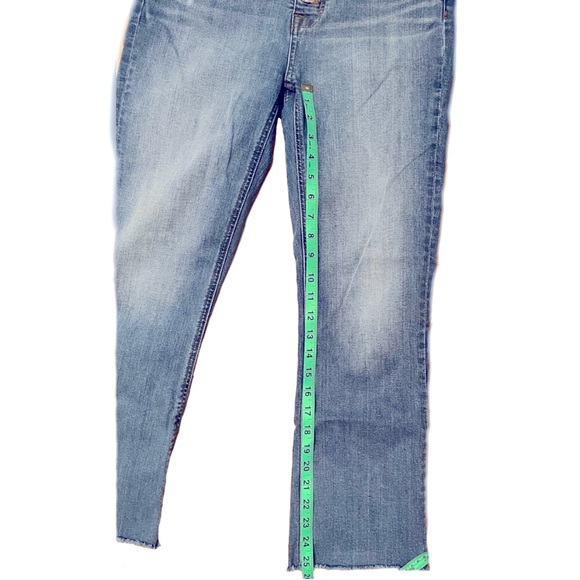 JCrew Button Fly Med Wash High-Rise Crop Flare Raw Hem Sz27 - Picture 8 of 13